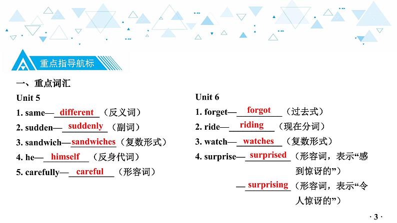 中考总复习英语 教材知识梳理—七年级下册 Units 5~8课件第4页