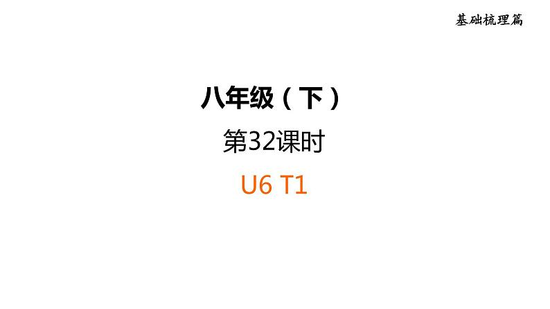 人教新目标中考英语一轮复习--课堂讲本八年级下第32课时U6T1（课件）第1页