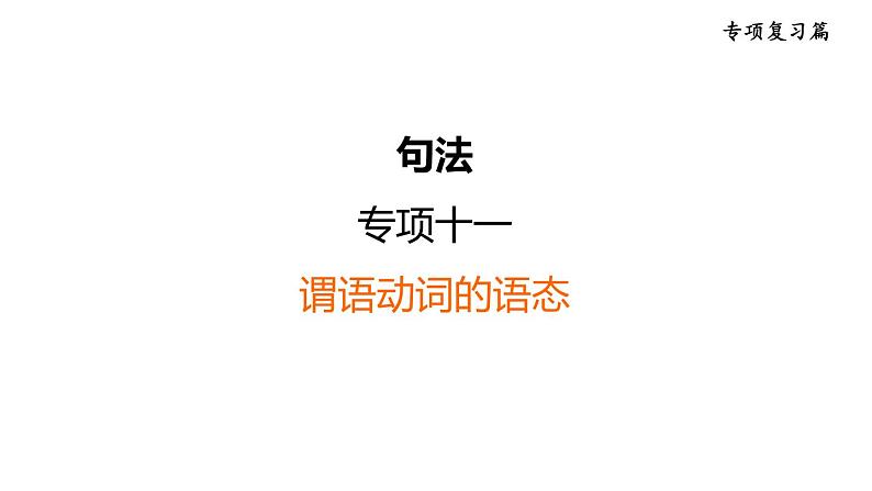 人教新目标中考英语一轮复习--课堂讲本句法--谓语动词的语态（课件）第1页