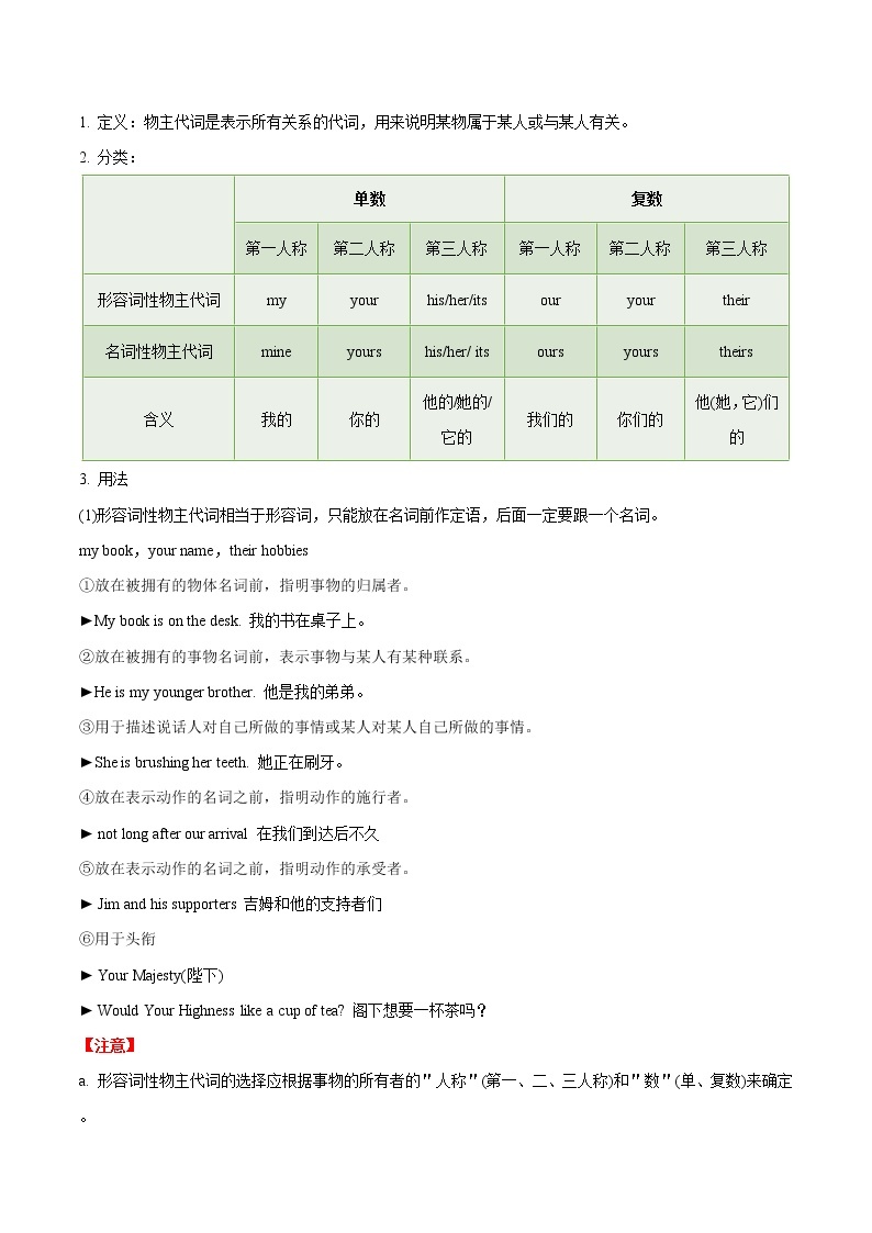 中考英语考点一遍过 考点05 代词的用法 试卷03