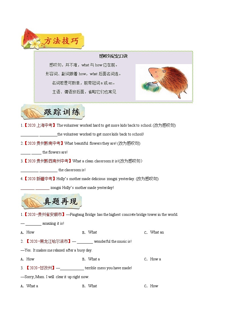 中考英语考点一遍过 考点19 感叹句 试卷03