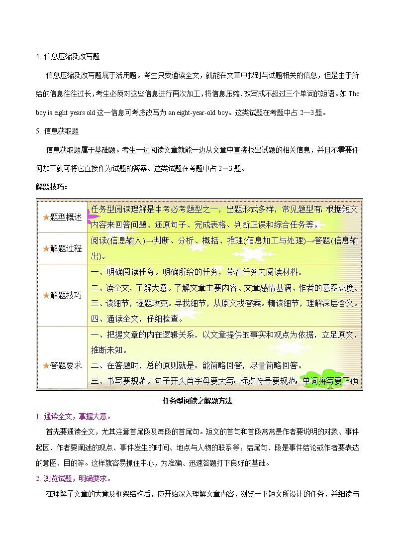 中考英语考点一遍过 考点35 任务型阅读之综合任务 （教师版含解析）第3页