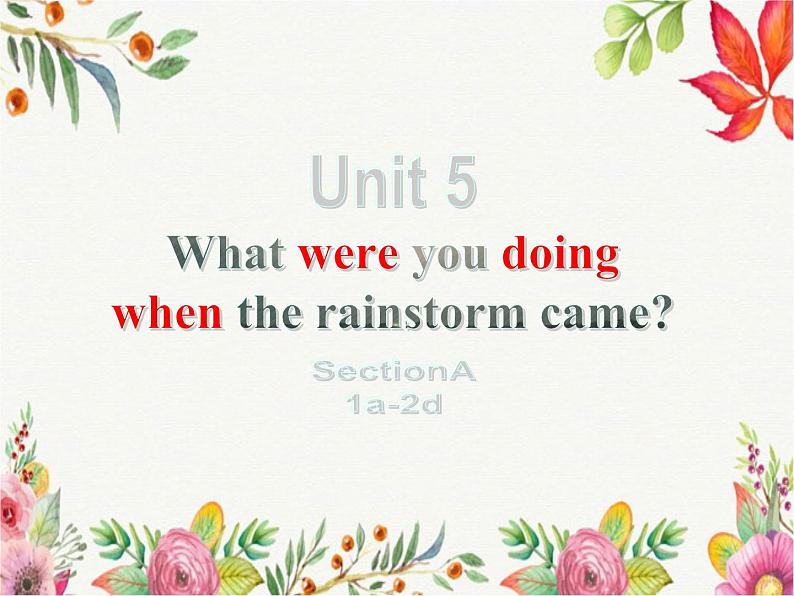 Unit5 What were you doing when the rainstorm came？Section A 1a-2c.课件PPT01