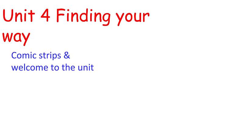 Unit4 Finding your way Welcome to the unit课件 译林版英语七年级下册01