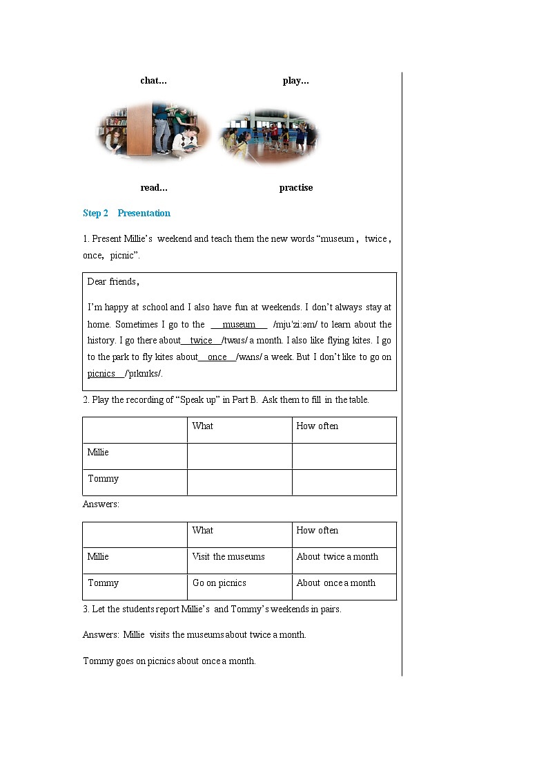 译林牛津版中学英语七年级上册 Unit 4  My day Integrated skills & Study skills 教案第3页