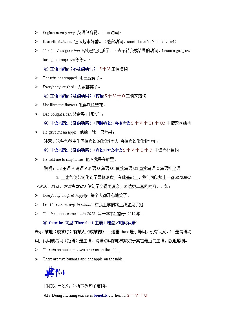 语法专题十二 简单句-中考语法一点通（学生版）第2页