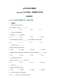 山东省济南市槐荫区2020-2022年中考英语一模试题分类汇编：选择填空