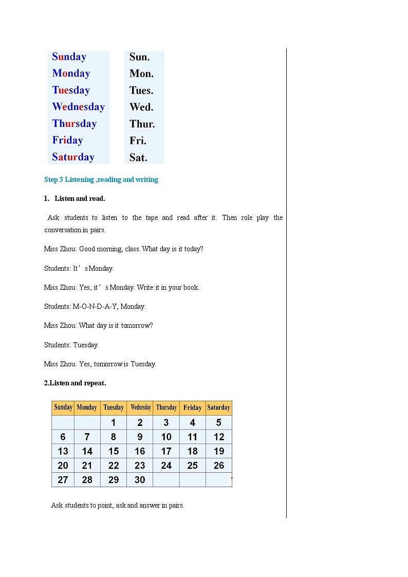 外研英语七上 Starter Module 4 Unit 1 PPT课件+教案03