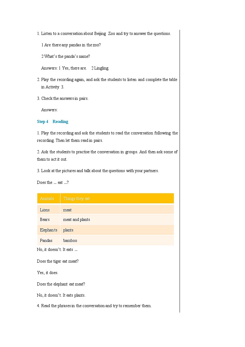 外语教研版中学英语七年级上Module 6 Unit 1教学详案第3页