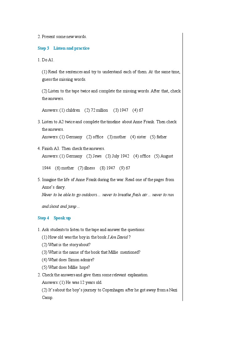 Unit 4  Growing up   Integrated skills & Study skills第3页