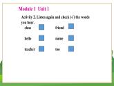 外研英语七上 Module 1 Unit 1 PPT课件+教案