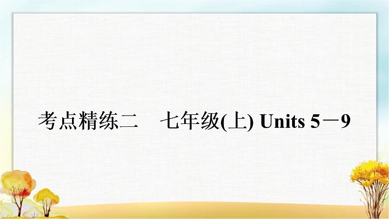 中考英语复习考点精练二七年级(上)Units 5－9作业课件01