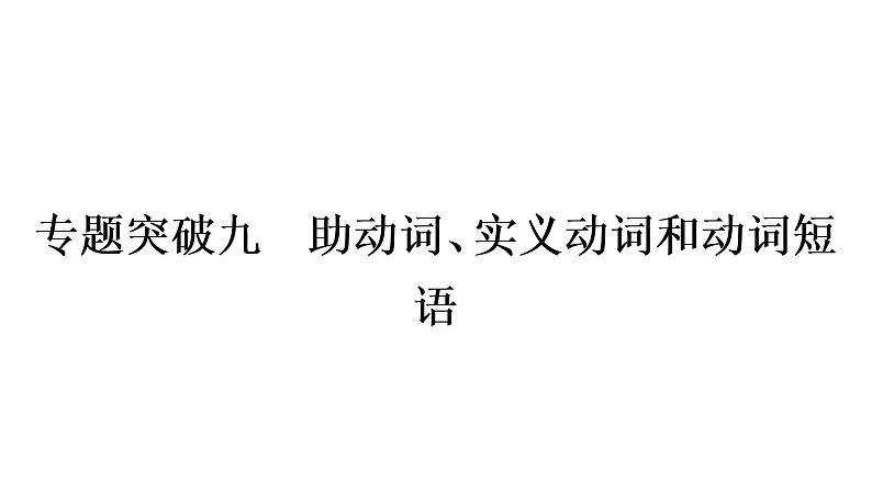 中考英语复习专题突破九助动词、实义动词和动词短语教学课件01