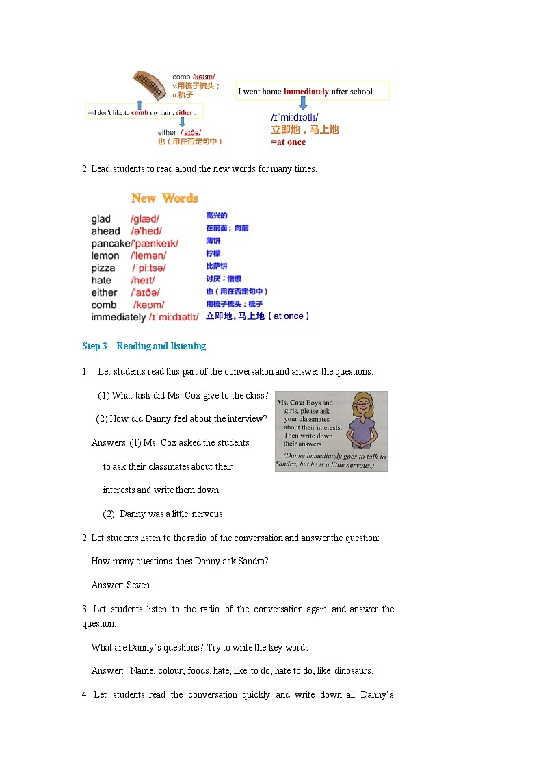 冀教版英语八上  Unit 1 Lesson 3  课件+教案03