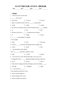 2023年广西南宁市第二中学中考一模英语试题（含答案）