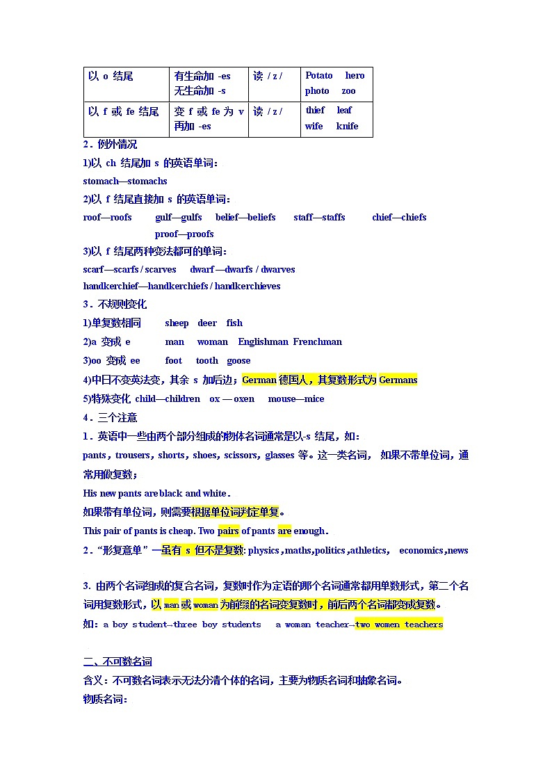 中考英语二轮复习【讲通练透】  考点04 名词的数03
