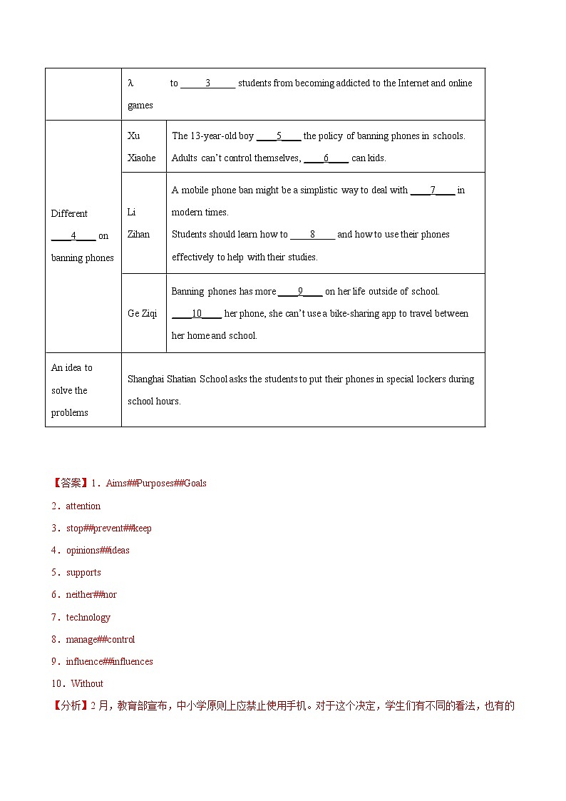 中考英语一轮复习【讲通练透】考点34 任务型阅读之完成句子03