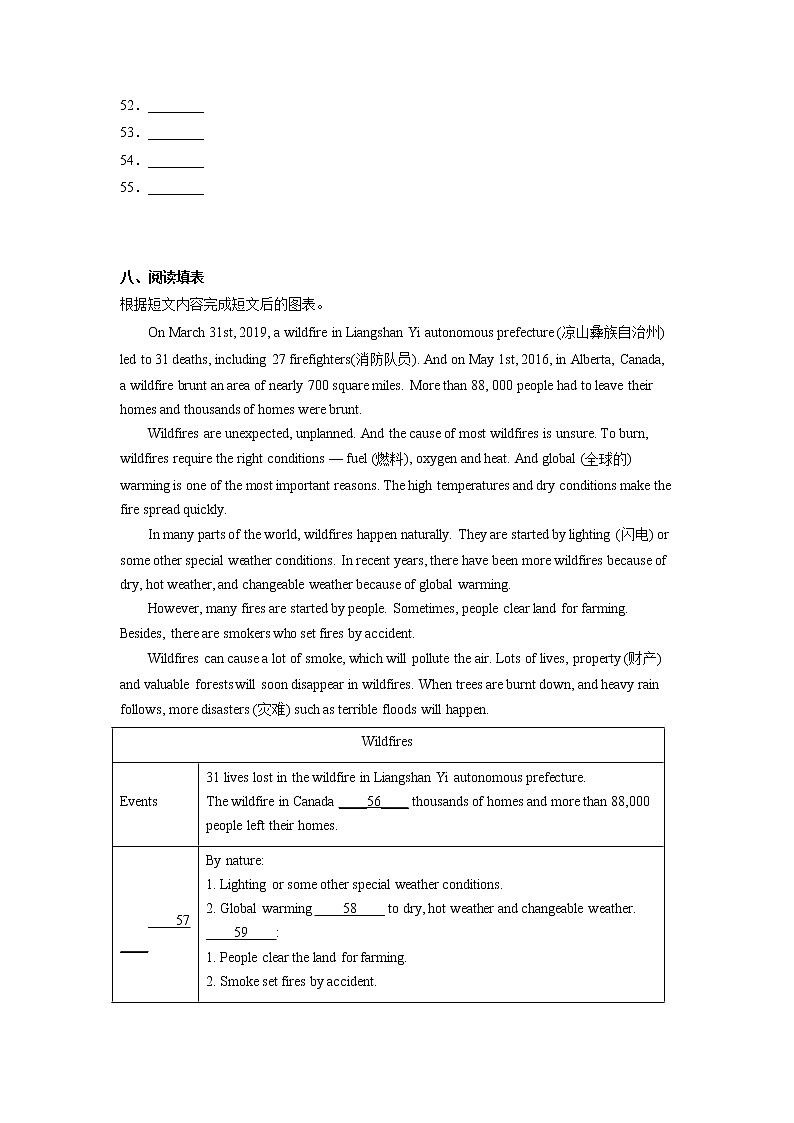 辽宁省锦州市黑山县2020-2022年中考一模英语试题分类汇编：任务型阅读02