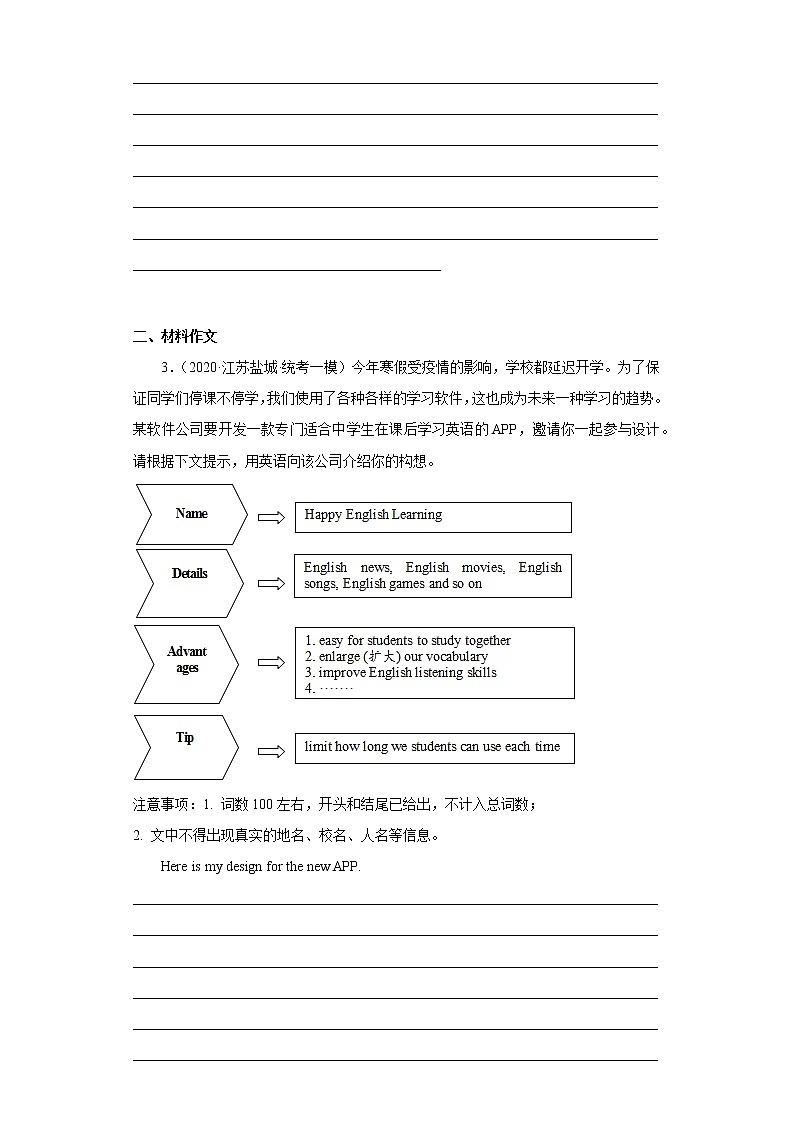江苏地区2023学年九年级一模备考真题汇编-作文专练（25篇）Ⅳ02