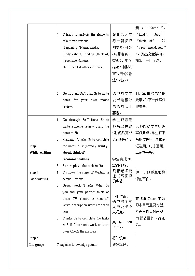 Unit 5 第5课时 Section B (3a-Self Check)(教学设计)人教新目标（Go For It）八年级英语上册02