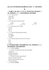 河南省驻马店市确山县2021-2022学年八年级下学期期中英语试卷