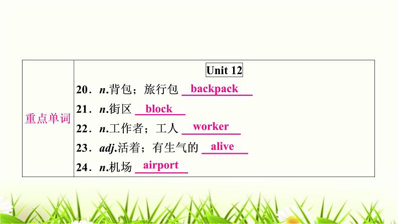 中考英语复习考点精讲二十一九年级Units11-12教材基础课件05