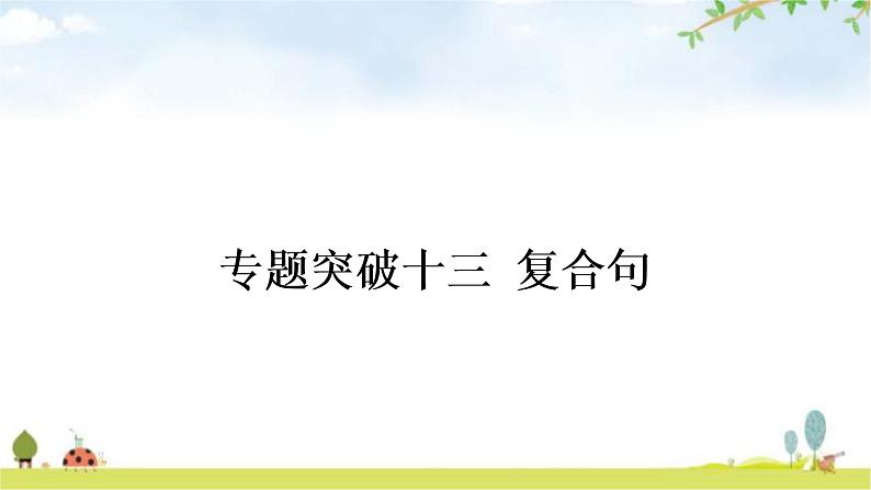 中考英语复习专题突破十三复合句作业课件第1页