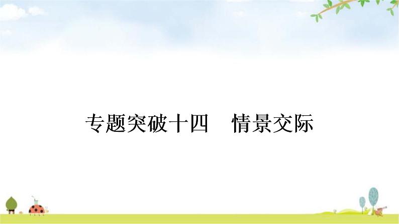 中考英语复习专题突破十四情景交际作业课件第1页