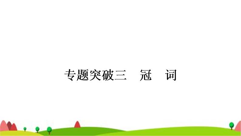 中考英语复习专题突破三冠词教学课件第1页