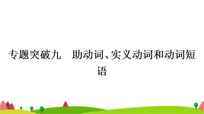 中考英语复习专题突破九助动词、实义动词和动词短语教学课件01