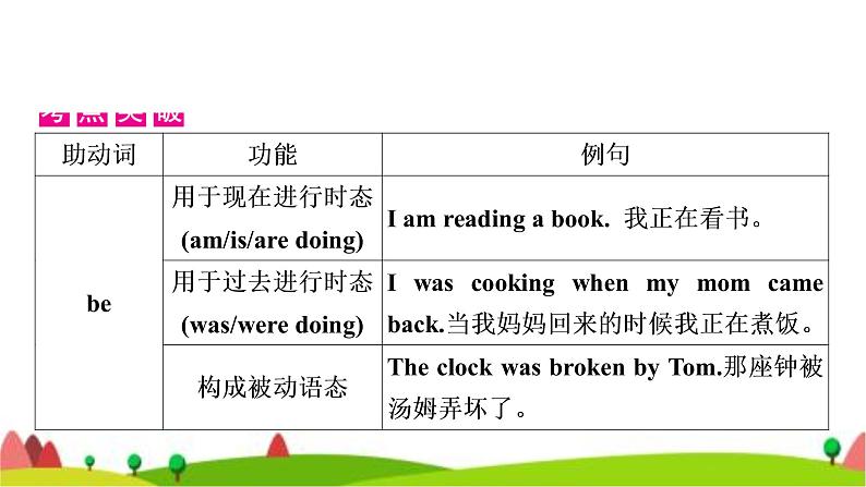 中考英语复习专题突破九助动词、实义动词和动词短语教学课件04