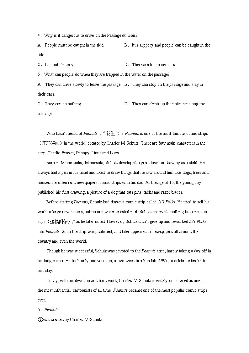 天津中考英语阅读理解专项训练02