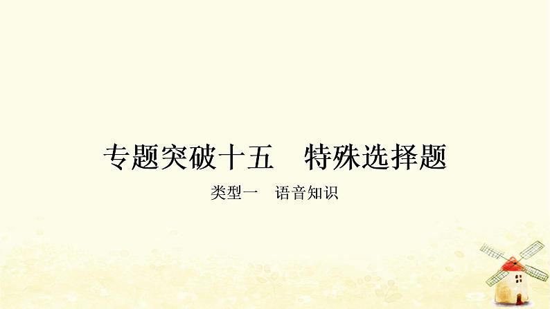 人教版中考英语复习专题突破十五特殊选择题-类型一教学课件01