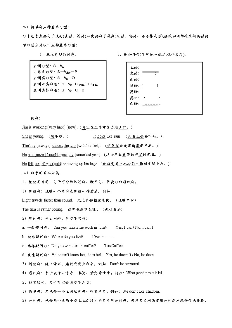 中考英语+句子成分及其句子种类第3页