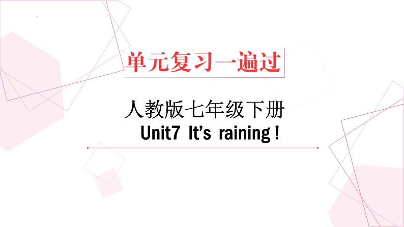 Unit 7【复习课件】——2022-2023学年人教版英语七年级下册单元综合复习01