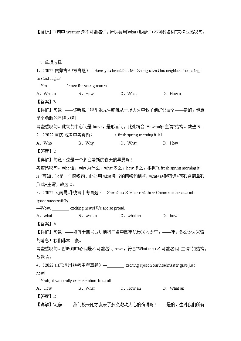 重难点20 感叹句-2023年中考英语【热点·重点·难点】专练（全国通用）（解析版）第3页