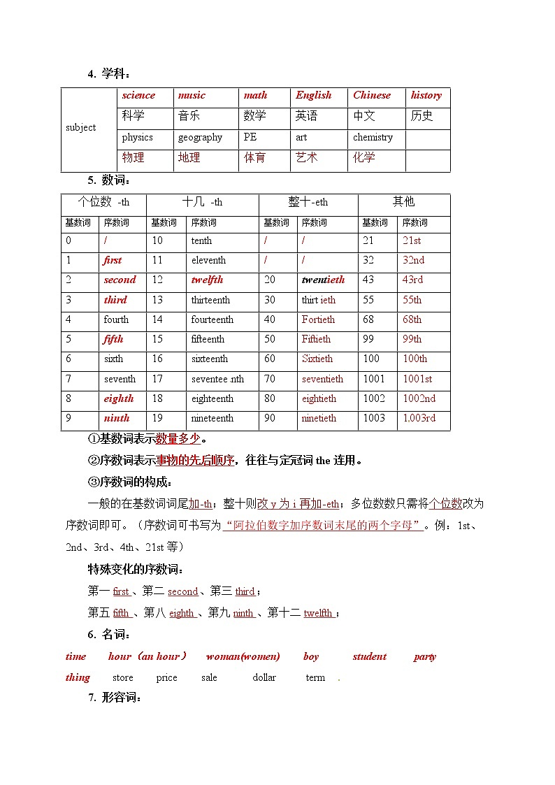 中考英语（人教新课标）一轮复习教案：七年级上册Unit 7--902
