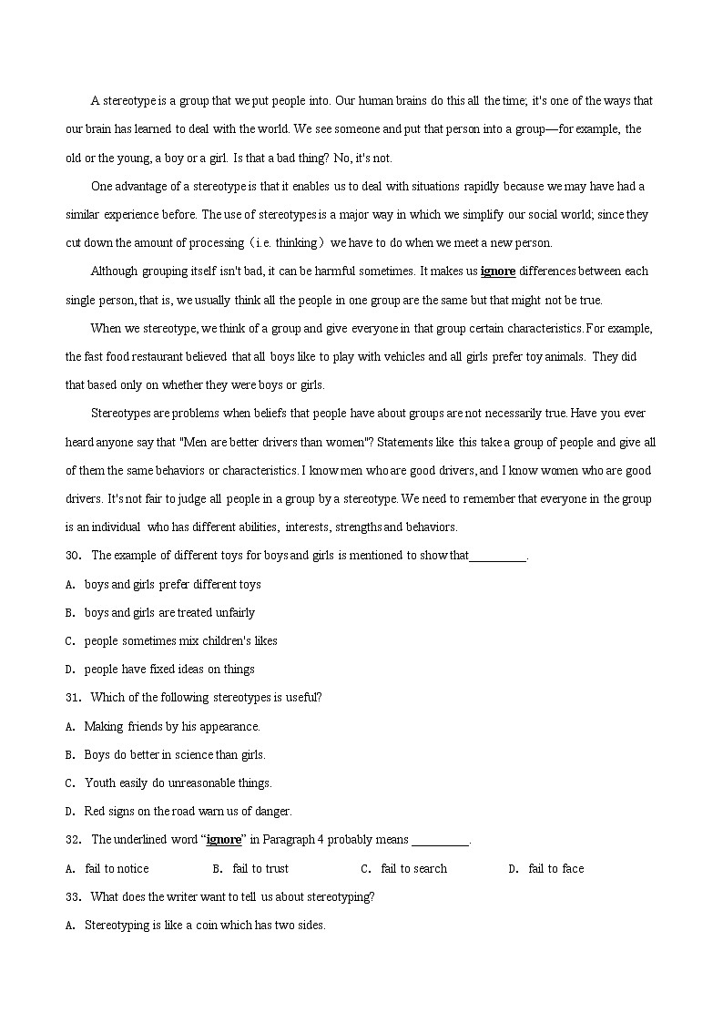 中考英语一轮复习考点练习考点29 阅读理解之说明文 （教师版）第2页