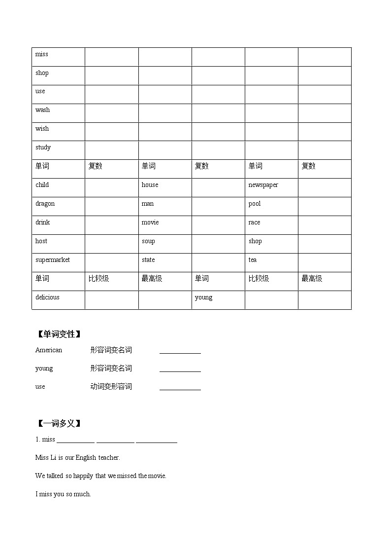 (人教版)中考英语一轮复习词汇整理+语法讲解七年级下册Unit 6 （词汇+语法讲解） (含答案)第2页