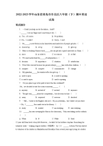 山东省青岛市市北区2022-2023学年八年级下学期期中英语试卷