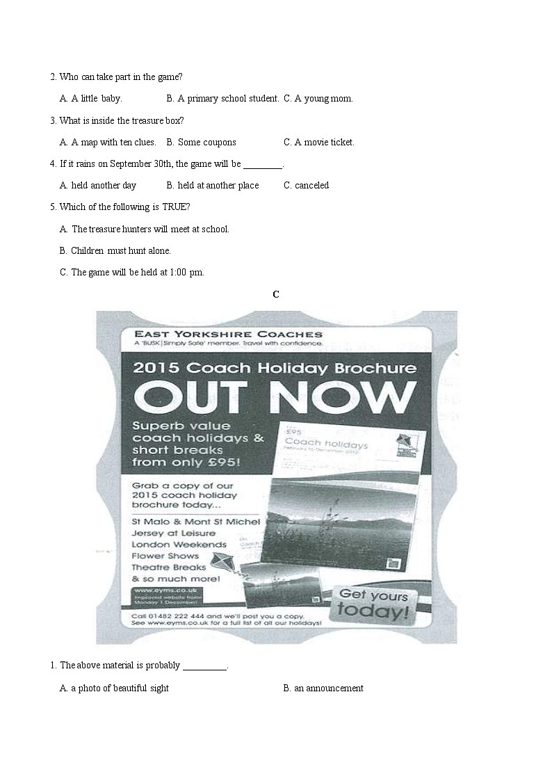 中考英语一轮复习考点过关练习考点43 阅读理解之应用文 (含详解)第3页