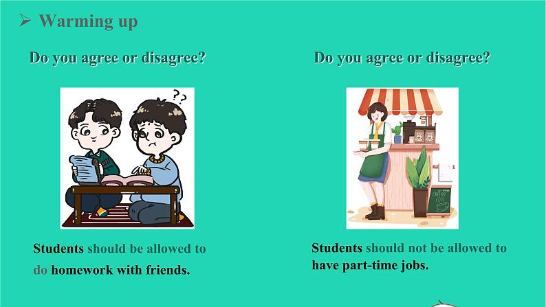 2022九年级英语全册Unit7TeenagersshouldbeallowedtochoosetheirownclothesSectionA1a_2d教学课件新版人教新目标版05