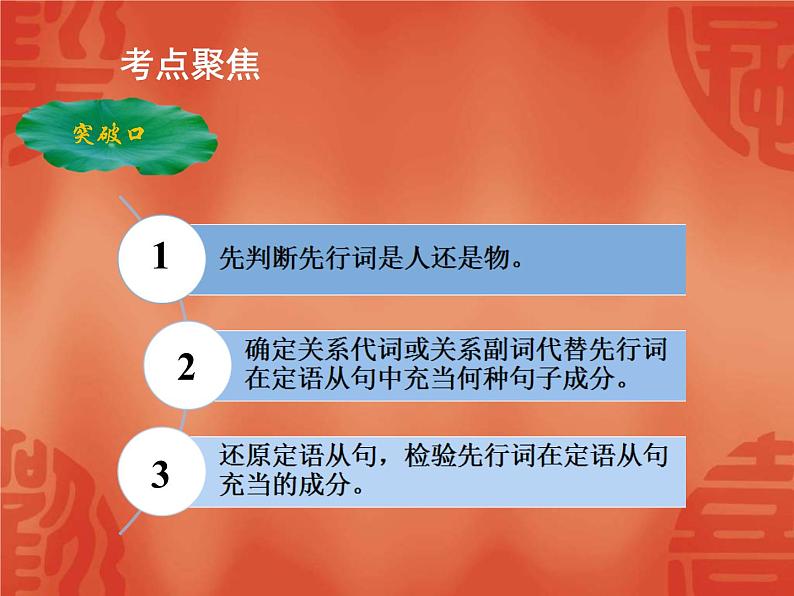 中考英语二轮复习课件：语法讲解 专题十三 复合句 定语从句(含答案)第4页