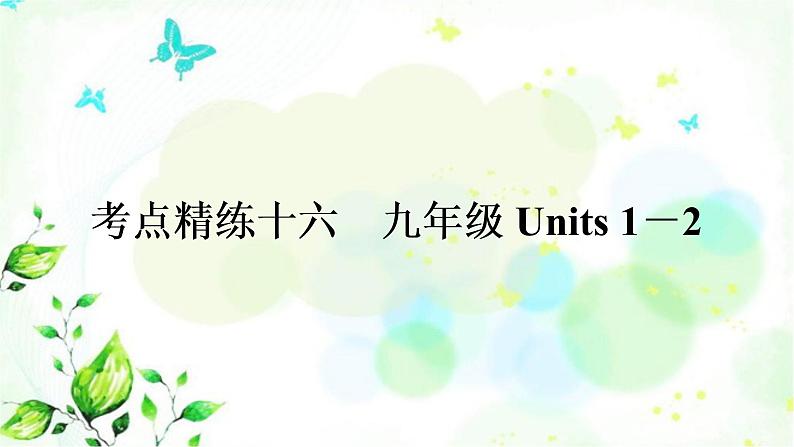 中考英语复习考点精练十六九年级Units1－2作业课件01