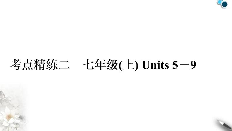 人教版中考英语复习考点精练二七年级(上)Units5－9作业课件01