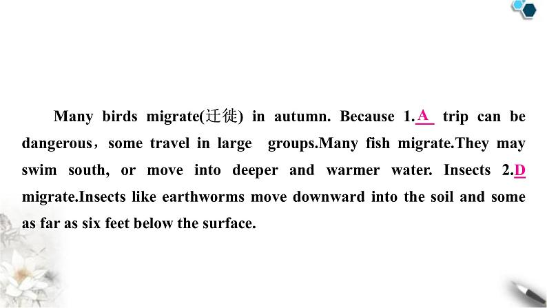 人教版中考英语复习考点精练十四八年级(下)Units7－8作业课件07