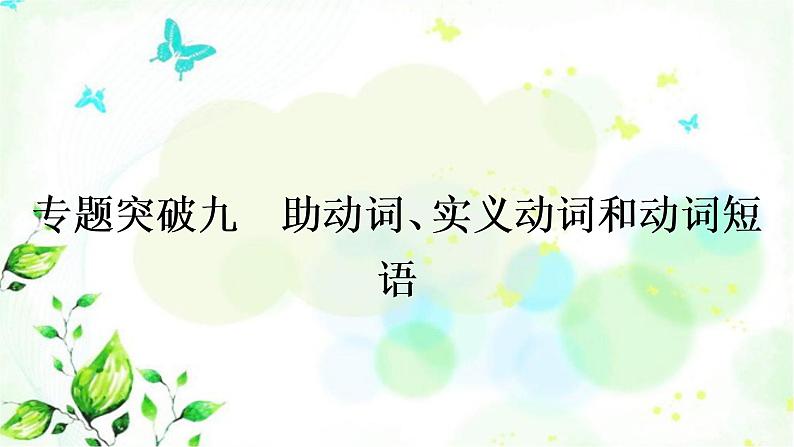 人教版中考英语复习专题突破九助动词、实义动词和动词短语作业课件01