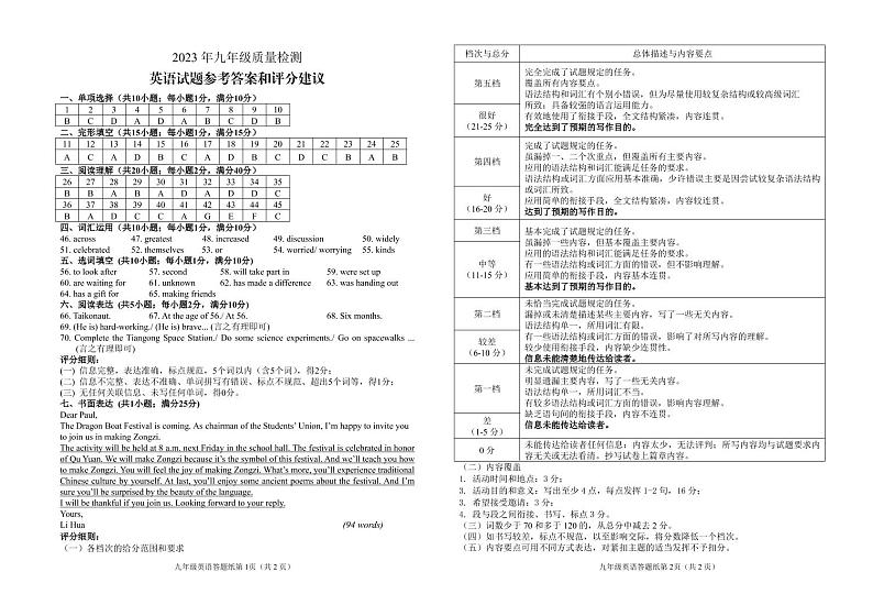 2023年江苏省连云港市海州区中考一模英语试卷01