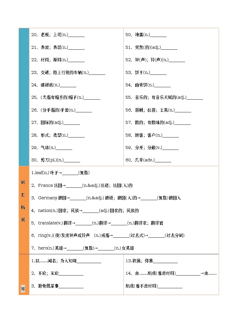 人教新目标初中英语课时17 九年级全册　Units 5～6-2023中考英语一轮总复习（人教新目标版） 试卷02