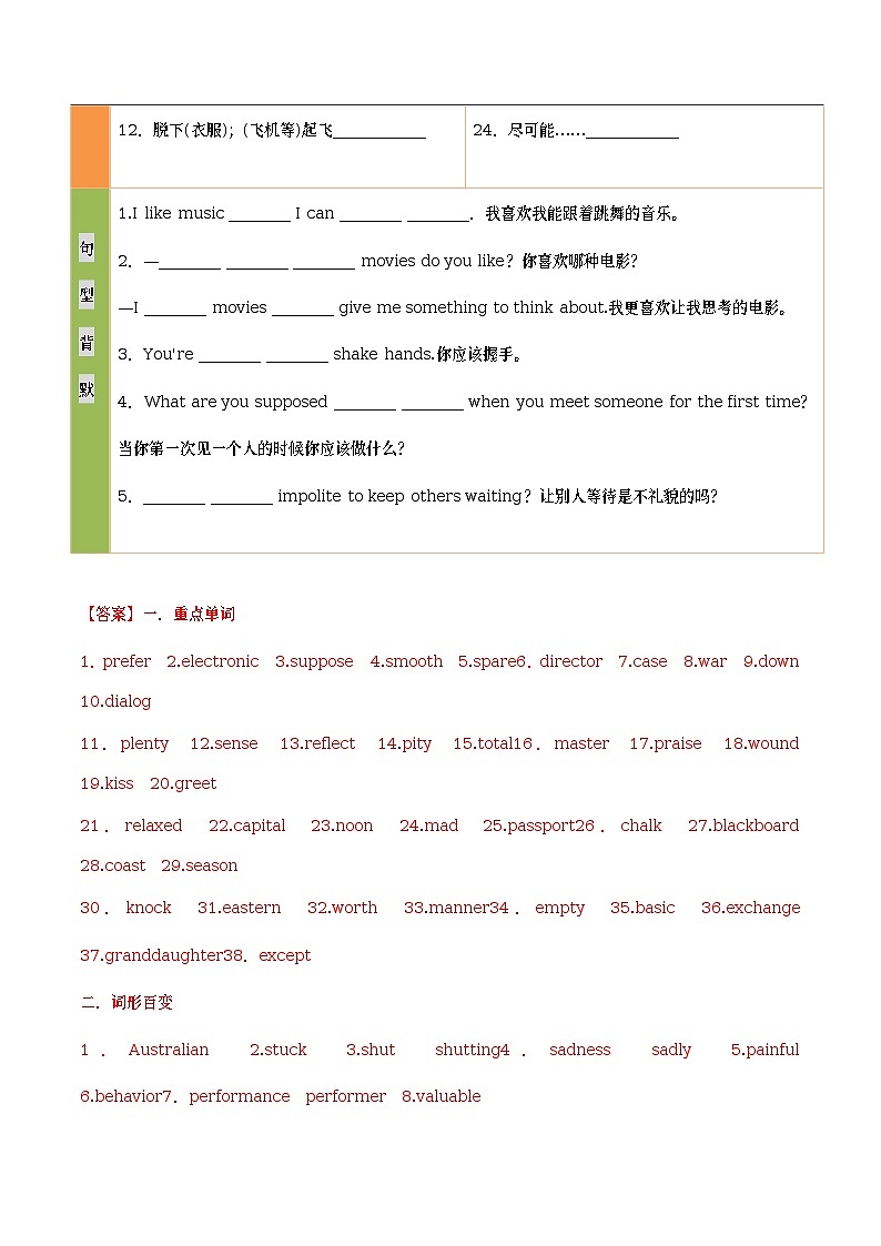 人教新目标初中英语课时19 九年级全册　Units 9～10-2023中考英语一轮总复习（人教新目标版） 试卷03